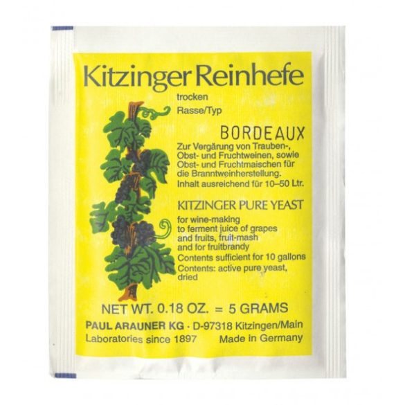 Szárított élesztő Kitzinger Bordeaux 50 l-ig