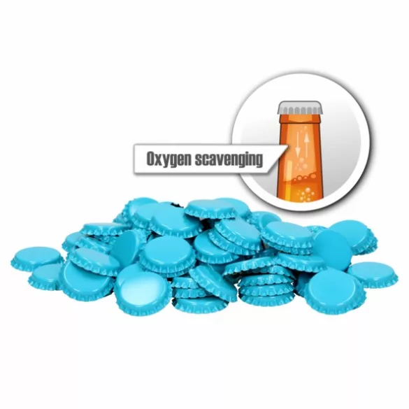 Crown corks 26 mm - oxygen scavenging - Light Blue - 100 pcs 