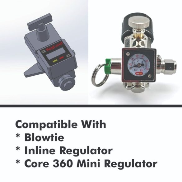 Digitális mini nyomásmérő 0-90psi (0-6.2bar) Blowtie és In-line regulatorokhoz