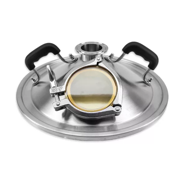 BrewZilla 35L Pro Sight Glass Distillation / Steam Condenser Lid - 2 Inch TC Top - 3 Inch PPSU Sight Glass