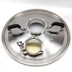   BrewZilla 65L Pro Sight Glass Distillation / Steam Condenser Lid - 2 Inch TC Top - 3 Inch PPSU Sight Glass