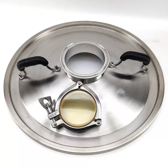 BrewZilla 65L Pro Sight Glass Distillation / Steam Condenser Lid - 2 Inch TC Top - 3 Inch PPSU Sight Glass