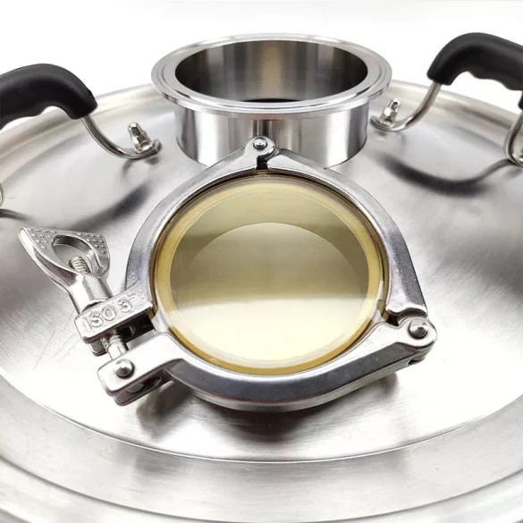BrewZilla 65L Pro Sight Glass Distillation / Steam Condenser Lid - 2 Inch TC Top - 3 Inch PPSU Sight Glass
