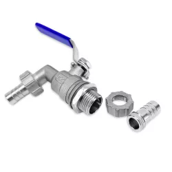   Tartalék Gen 4 BrewZilla golyóscsap szerelvény - 13 mm-es csatlakozással x 1/2' külső menet a porthoz x 13 mm-es csatlakozás