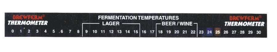 Brewferm öntapadós folyadékkristályos hőmérő matrica 0-30 ° C